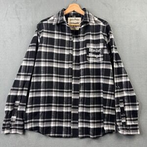 Harry Potter Cakeworthy Marauders Map Flannel Shirt Black White Plaid Medium M